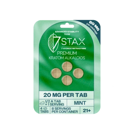 Premium 7-OH Kratom Alkaloid Tablets (80mg – 4 Count)